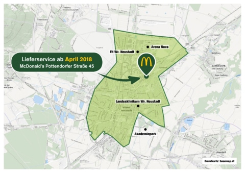 Liefergebiet McDelivery Wiener Neustadt