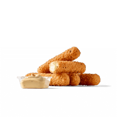 Knusprig frittierte Mozzarella Sticks mit herrlich cremigem Käsekern, serviert mit einem Dip nach Wahl.