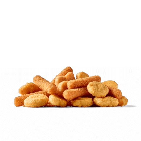 Mix aus 15 knusprigen Chicken Nuggets, 4 Homestyle Chicken Stripes, 5 Mozzarella Sticks und 4 frei wählbaren Dips – ideal für alle, die sich nicht entscheiden wollen.