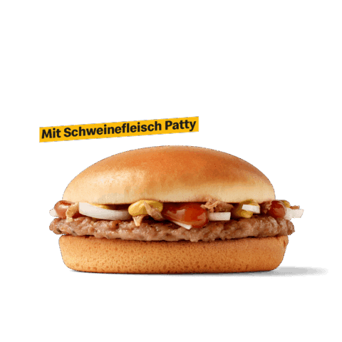 Ein Hamburger mit Schweinefleisch Patty und buntem Belag
