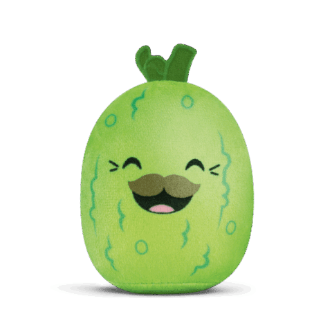 Lustige grüne Melonenfigur mit einem Lächeln und einem Schnurrbart