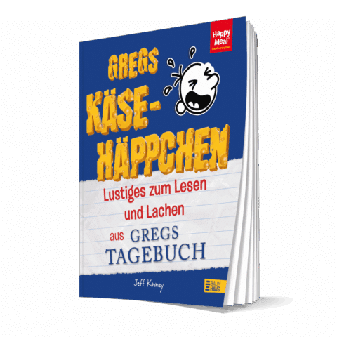 Cover von 'Gregs Käsehäppchen' mit lustigen Illustrationen zum Lesen und Lachen.