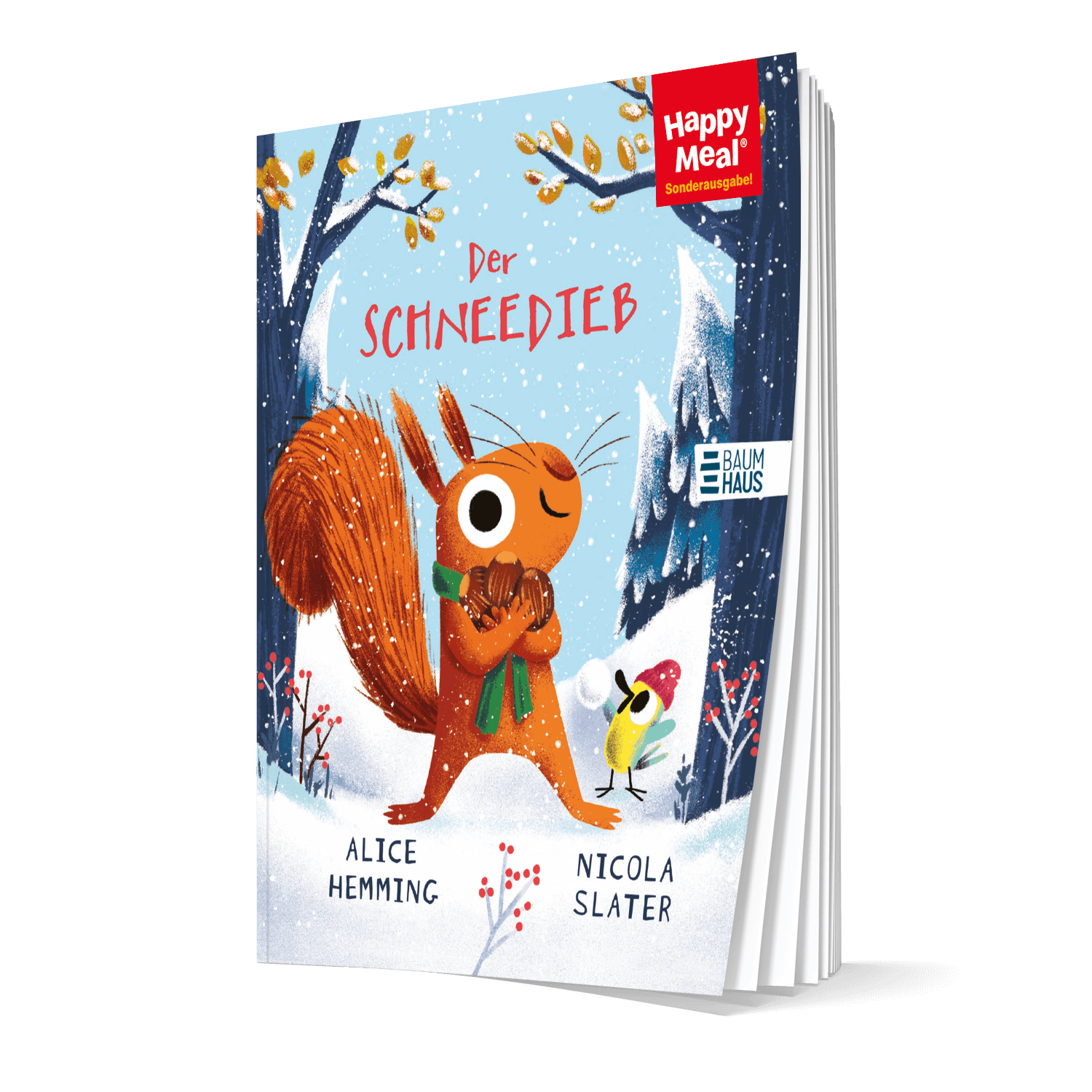 Bilderbuch mit dem Titel 'Der Schneedieb' von Alice Hemming und Nicola Slater.