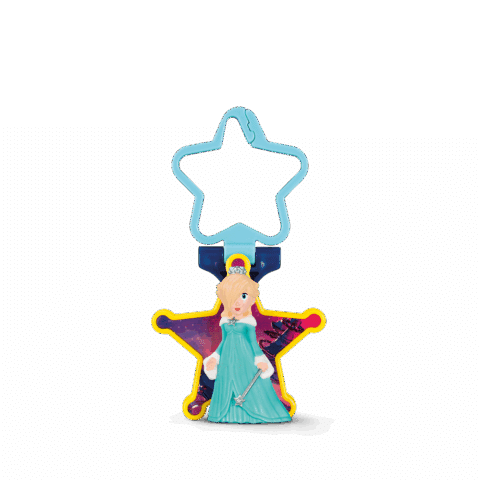 Figur in Form eines Sterns mit einer weiblichen Prinzessin in blauer Robe und Zauberstab